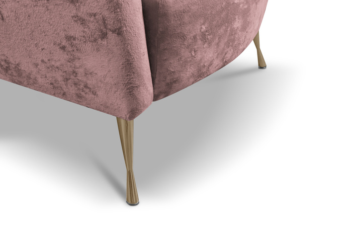 Muschel-Sessel Adria Rosa mit Metallfüße