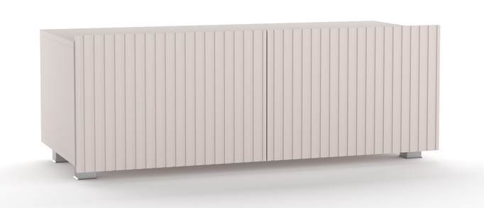 TV-Schrank Kolder 100 cm in Kaschmirfarbe mit geriffelten Fronten