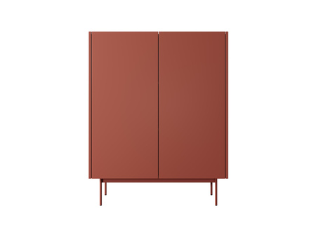Kommode Lumo KD97cm Zweitürig in Rot mit Metallbeinen