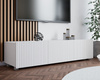 TV-Schrank Kolder 150 cm in Weiß mit geriffelten Fronten