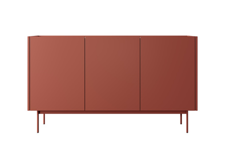 Kommode Lumo K144cm Dreitürig in Rot mit Metallbeinen