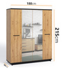 Kleiderschrank Zonda SZ4D 180 cm mit vier Türen und Spiegel