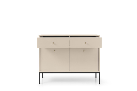 Die stilvolle Kommode Bari KSZ104 in Beige mit goldenen Füßen