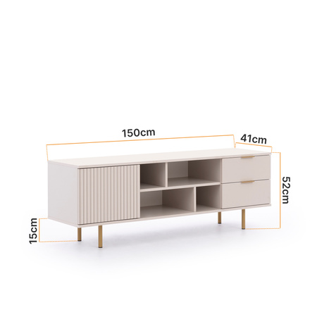 Moderner TV-Schrank Nubia 150 cm mit zwei Schubladen
