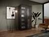 Zweitüriger Schrank Zen in Schwarz + geriffeltes Glas