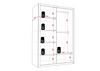 Weißer Schiebeschrank Tamiza 180 cm mit Spiegel