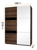 Schwebetürenschrank Martin 150 cm mit Spiegel und Beleuchtung