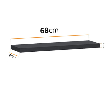 Wandregal Zonda 68 cm Schwarz Farbe
