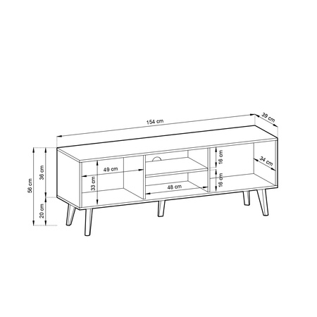 TV-Schrank Maestro 154 cm mit gefräster Front