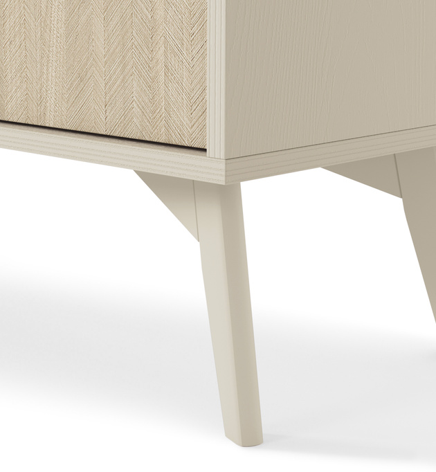 TV-Schrank Silva 158 cm in Sandbeige/Scandi-Fischgrät
