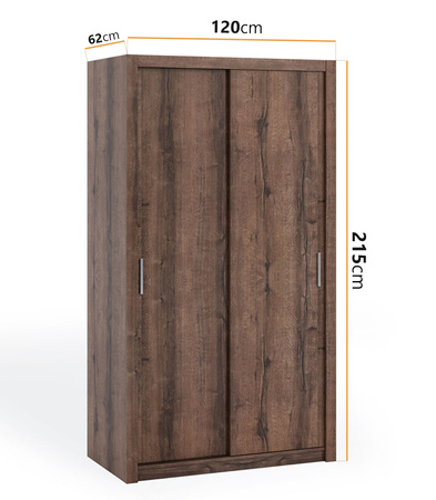 Schiebetürenschrank Tamiza 120 cm Eiche Monastery