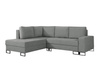 Ecksofa TREVI links Wind 90 grau Chenille Schlaffunktion
