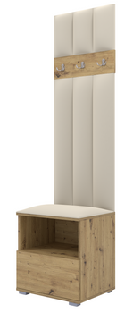 Garderoben-Set Nela IV LUX – Farbe Eiche Artisan + Stoff Trinity 01