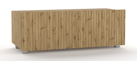 TV-Schrank Kolder 100 cm in Eiche Artisan mit geriffelten Fronten