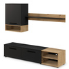 Wohnwand Vento 180 cm – modernes TV-Möbel-Set für das Wohnzimmer, mattes Schwarz und Artisan-Eiche