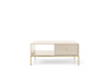 Rechteckige Couchtisch Bari mit zwei Schubladen, beige + goldene Füße