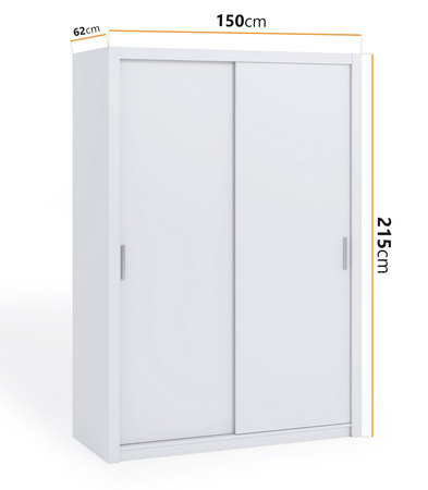 Schiebetürenschrank Tamiza 150 cm in Weiß
