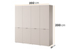 Viertüriger Schrank Zen in der Farbe Kaschmir 