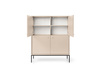 Viertürige Kommode Bari K104 in Beige mit goldenen Füßen