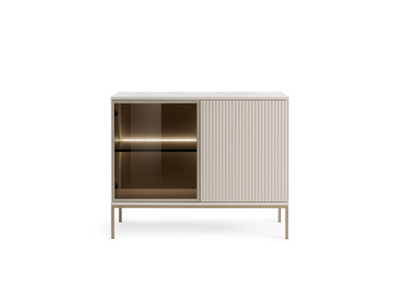 Kommode Lagos mit Metallbeinen in Kaschmir + LED
