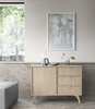 Kommode Silva KSZD-106 in Sandbeige + Scandi-Fischgrätmuster