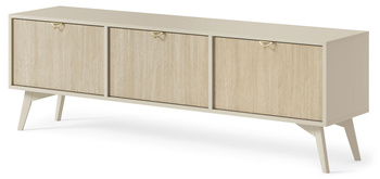 TV-Schrank Silva 158 cm in Sandbeige/Scandi-Fischgrät