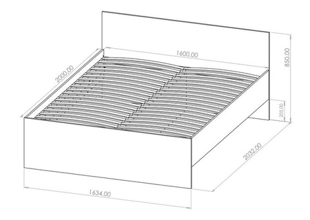 Bett Modena 160 x 200 cm in Eiche Artisan