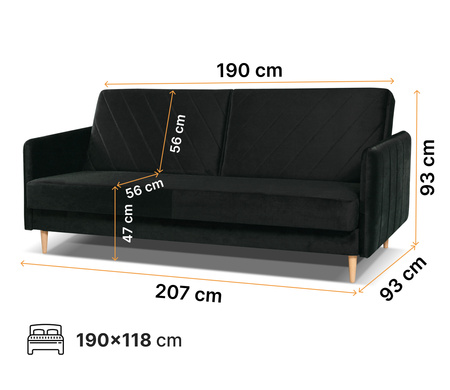Schlafsofa Vesto mit Bettkasten