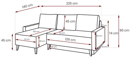 Ecksofa Scandi Gloss