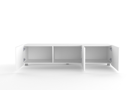 TV-Schrank Kolder 150 cm in Weiß mit geriffelten Fronten