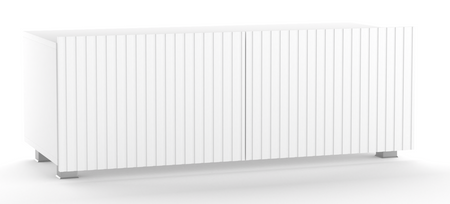 Weißer TV-Schrank Kolder 100 cm mit geriffelten Fronten
