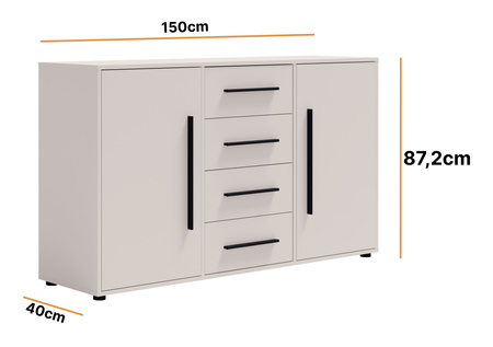 Kommode Modena K2D4SZ 150 cm in Kaschmir