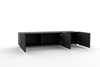 TV-Schrank Kolder 150 cm in Schwarz mit geriffelten Fronten
