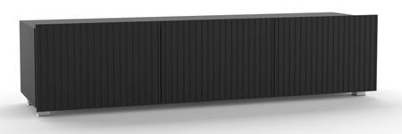 TV-Schrank Kolder 150 cm in Schwarz mit geriffelten Fronten