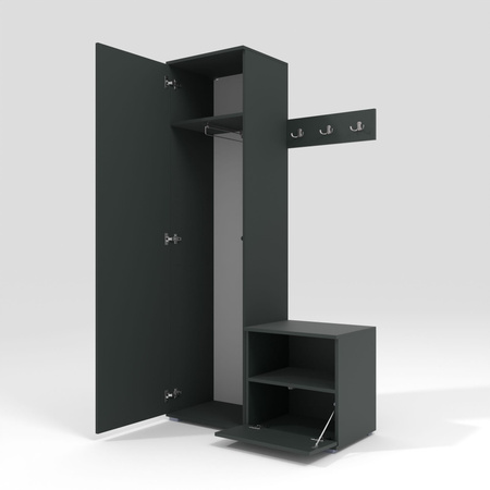 Garderoben-Set Nela I LUX in Graphit und Stoff Trinity 04