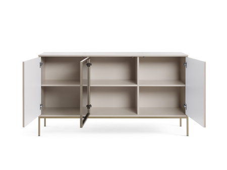 Kommode Lagos 154 cm 3D mit Metallfüßen in Kaschmir + LED