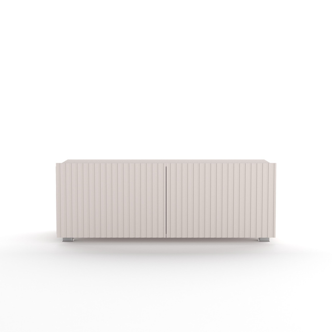 TV-Schrank Kolder 100 cm in Kaschmirfarbe mit geriffelten Fronten