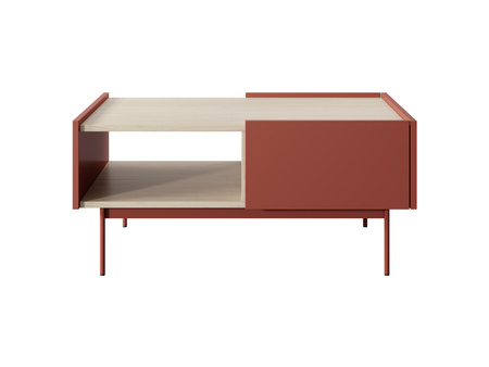 Couchtisch Lumo 97 x 65 cm in Rot mit Metallbeinen
