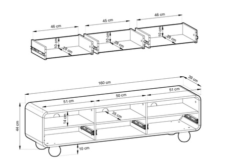 TV-Lowboard Orion 160 cm breite