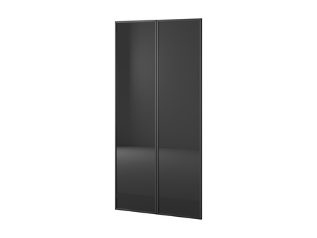 Zweitüriger Schrank Zen in Grau + getöntes Glas