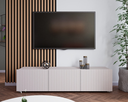TV-Schrank Kolder 150 cm in Kaschmirfarbe mit geriffelten Fronten