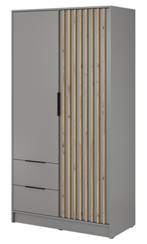 Kleiderschrank Stilo mit Schubladen und Lamellen an der Vorderseite