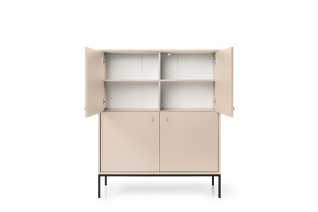 Viertürige Kommode Bari K104 in Beige mit goldenen Füßen