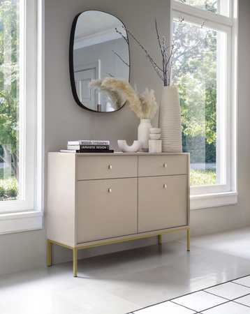 Die stilvolle Kommode Bari KSZ104 in Beige mit goldenen Füßen