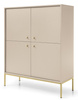 Viertürige Kommode Bari K104 in Beige mit goldenen Füßen