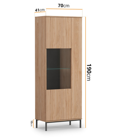 Vitrine Dallas 70 x 190 cm Hikora