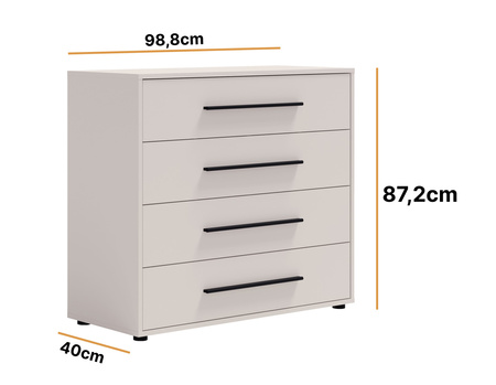 Kommode Modena K4SZ 100 cm in Kaschmir