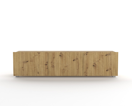 TV-Schrank Kolder 150 cm in Eiche Artisan mit geriffelten Fronten