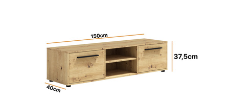 TV-Schrank Modena 150 cm Farbe: Eiche Artisan