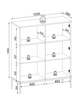 Vitrine Lagos 126 cm hoch, 2-teilig, mit Metallfüßen in Schwarz + LED